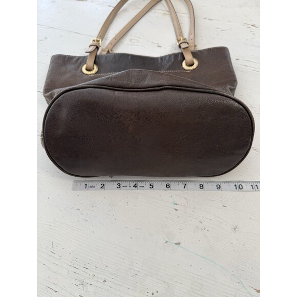 Michael Kors Metallic Bronze Brown Leather Tote Shoulder Handbag Purse - Picture 16 of 16